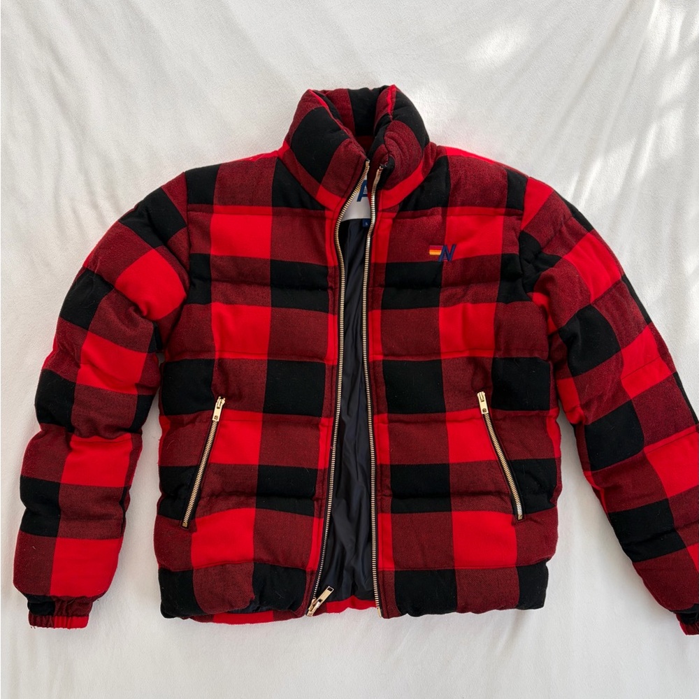 Aviator Nation Red and Black Plaid Jacket